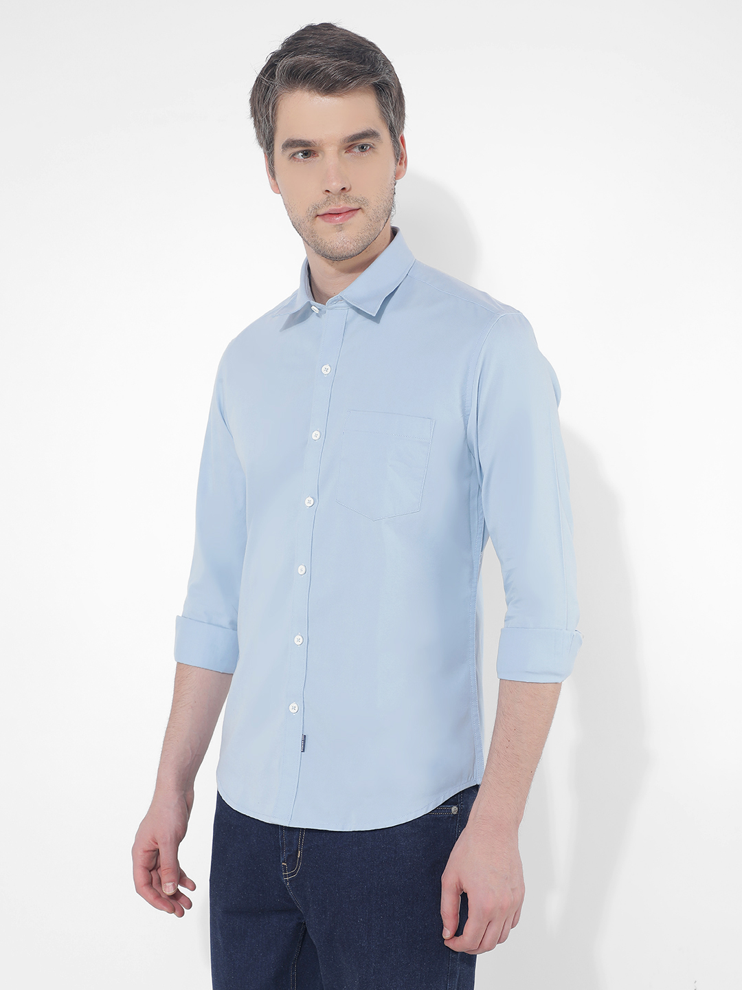 Numero Uno Men Solid Blue Shirt